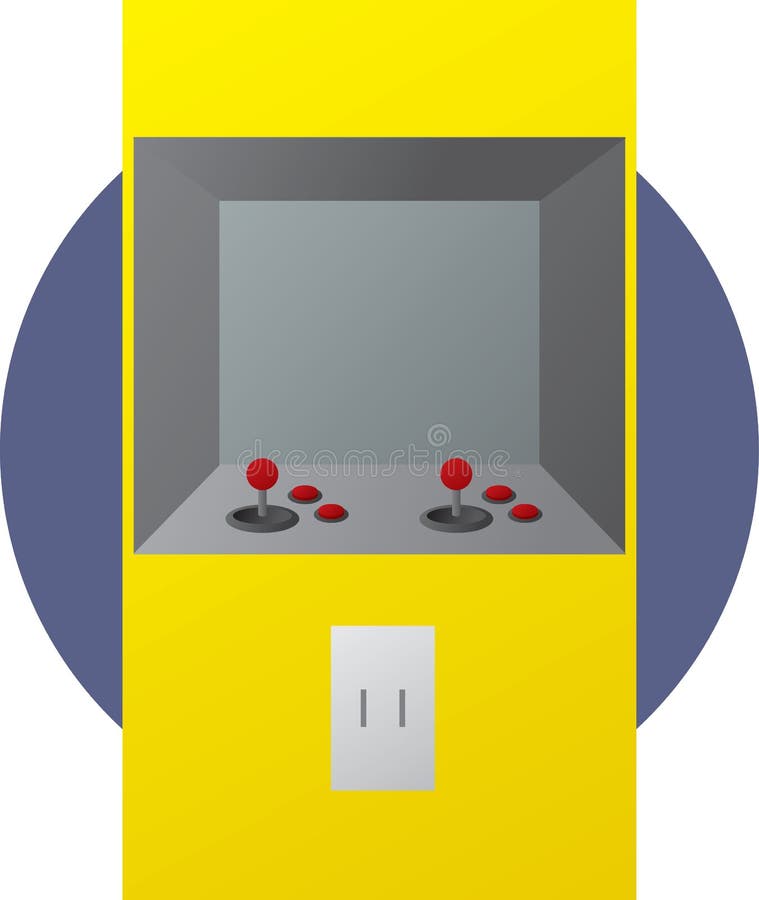 Illustration of an arcade coin operated videogame. Illustration of an arcade coin operated videogame
