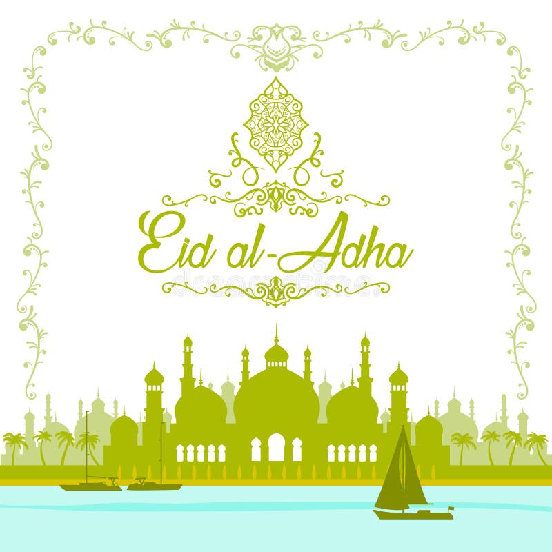 Illustrationen av det Eid mubark och hjälpmedlet sade härligt islamiskt och a stock illustrationer Illustrationen av det Eid mubark och hjälpmedlet sade härligt islamiskt och a stock illustrationer