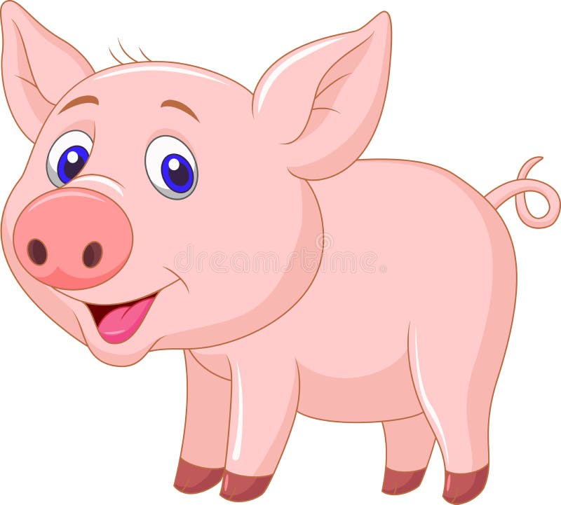 Illustration of cute baby pig cartoon. Illustration of cute baby pig cartoon