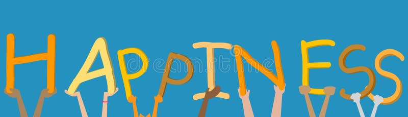Illustrationen av händerna och tafsar som visar inskriftlyckan stock illustrationer Illustrationen av händerna och tafsar som visar inskriftlyckan stock illustrationer
