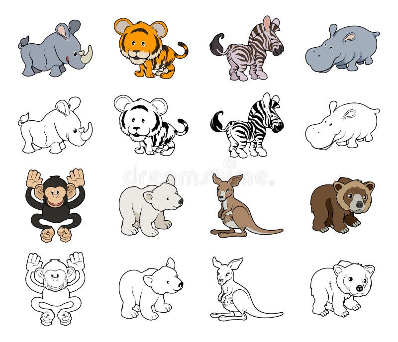 Illustrationer för löst djur för tecknad film