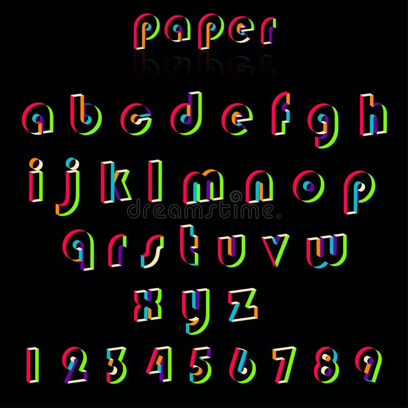 Illustrationof paper crafting alphabets. vector illustration