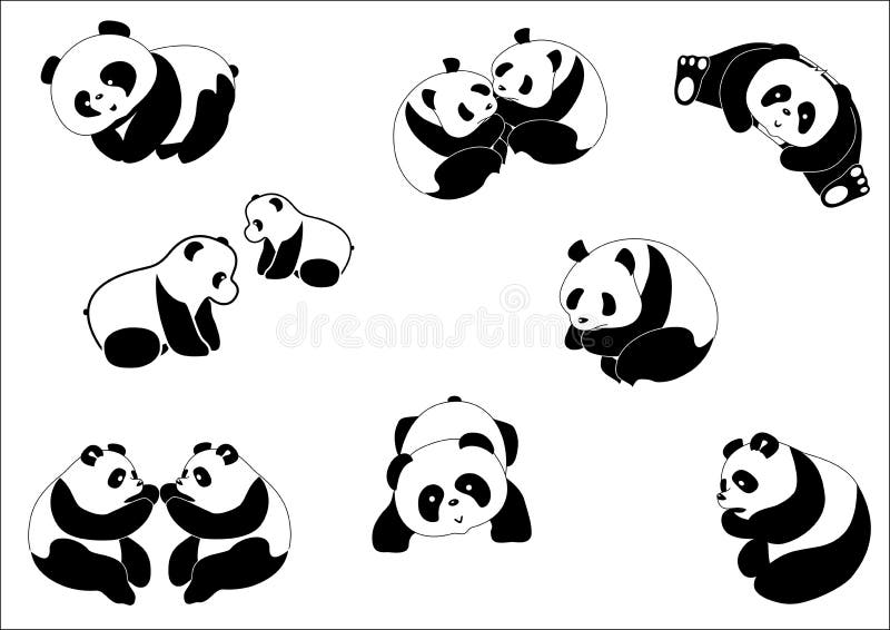 Cartoon panda on white background. Cartoon panda on white background