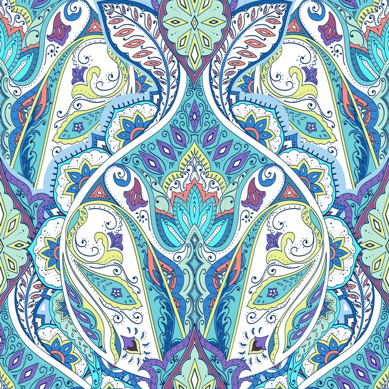 Digital Textile Indian Pattern Illustrations, Drawings Floral Pattern