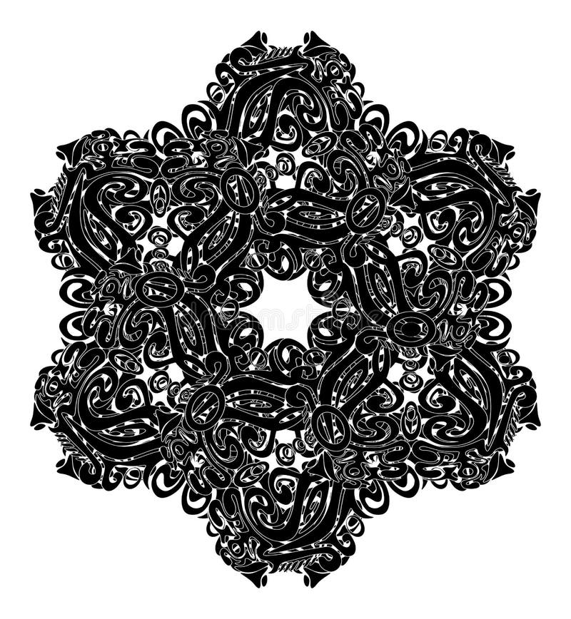 The illustrations and clipart. Abstract image. Mandala pattern in black and white background vector illustration