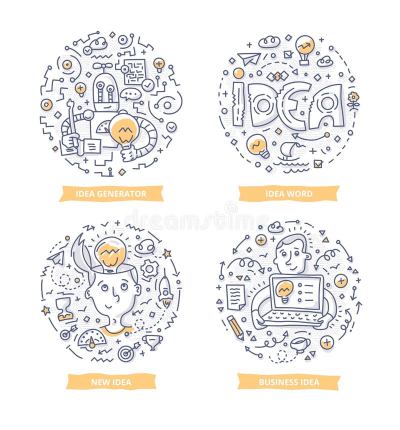 Illustrations de griffonnage d'idée illustration stock Illustrations de griffonnage d'idée illustration stock