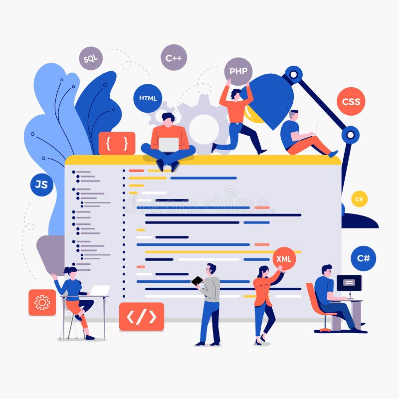 Developer Programming royalty free illustration