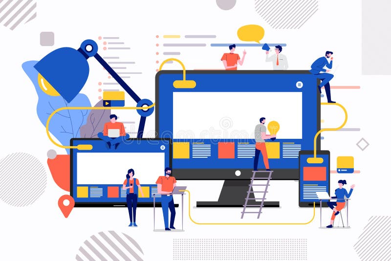 Teamwork Website Development vector illustration Teamwork Website Development vector illustration