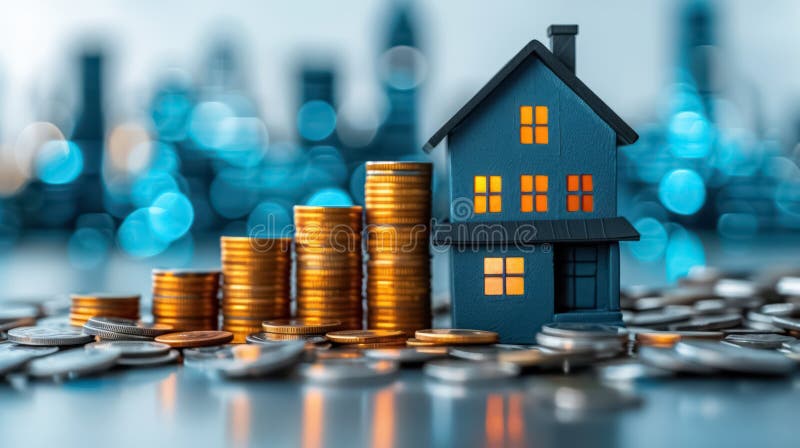 An illustrative concept of the housing market stock illustratie