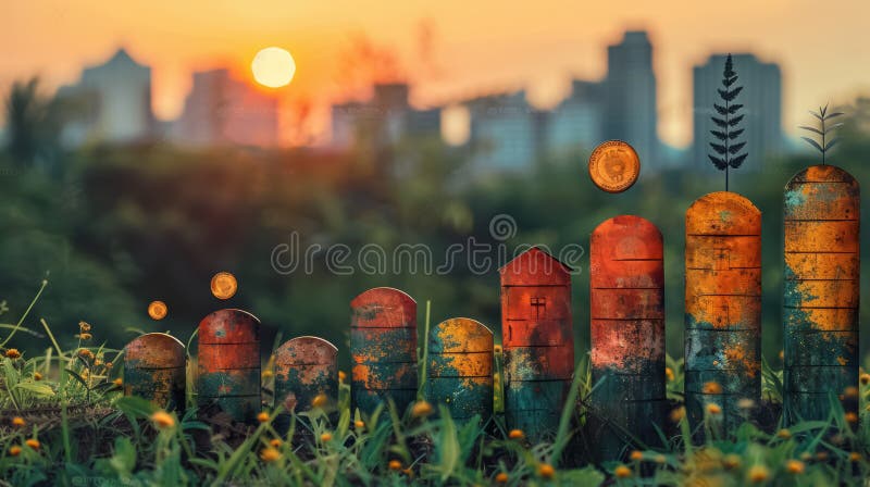 An illustrative concept of the housing market stock illustratie