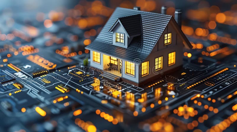 An illustrative concept of the housing market stock illustratie