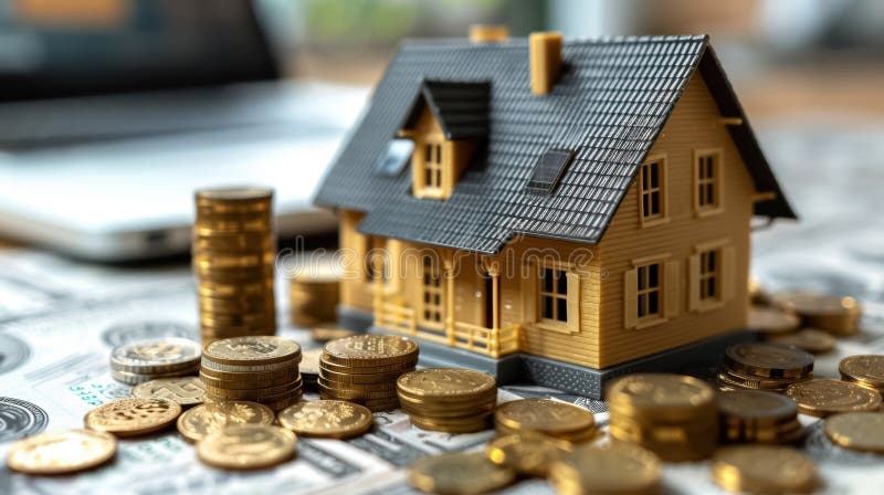 An illustrative concept of the housing market royalty-vrije illustratie