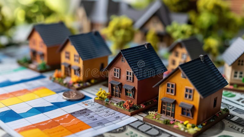 An illustrative concept of the housing market vector illustratie