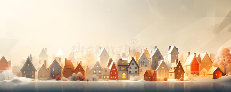 Illustrative Depiction of a Charming and Artistic Townscape. Concept Artistic Townscape Illustration stock illustration