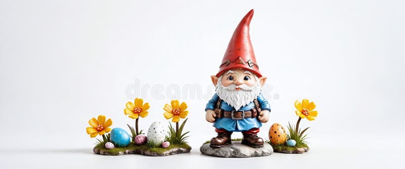 Illustrative depiction of easter gnome, cute gnomes, dwarf with easter eggs easter gnomes, cute gnomes, dwarf with easter eggs vector illustration