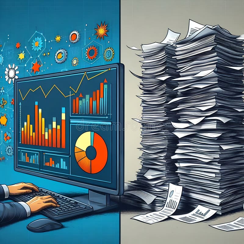 An illustrative depiction of a software operating on a computer screen royalty free illustration