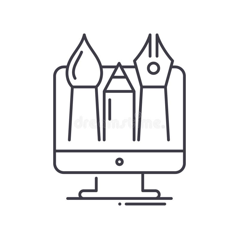 Illustrator icon, linear isolated illustration, thin line vector, web design sign, outline concept symbol with editable royalty free illustration