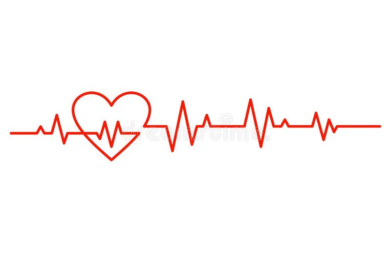 Heartbeat Pulse Cardiogram Line Clipart Stock Vector - Illustration of ...