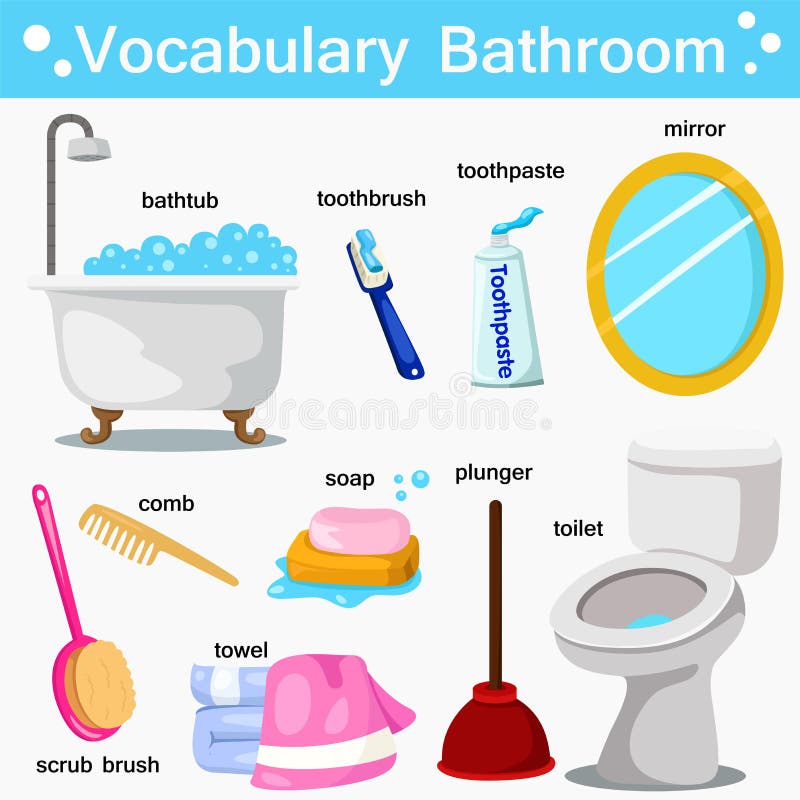 Illustrator of Vocabulary Bathroom Stock Vector Illustration of