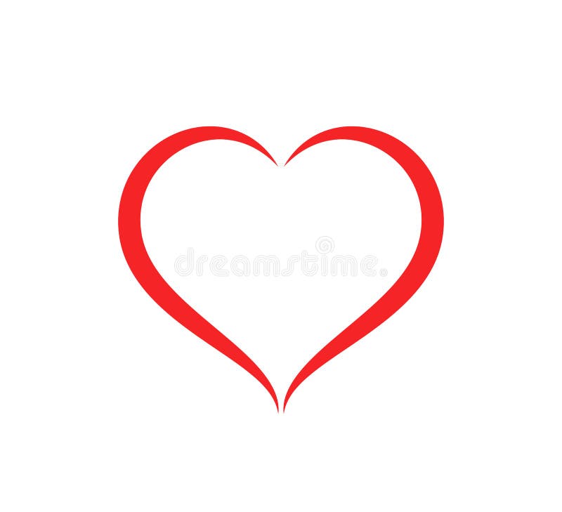 Illustrazione astratta di vettore di cura del profilo di forma del cuore Icona rossa del cuore nello stile piano