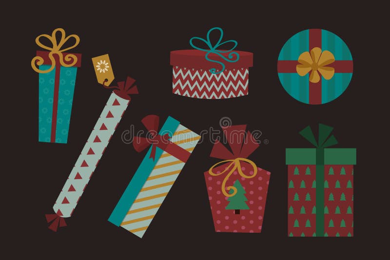 Illustrazione attuale isolata di vettore del contenitore di regalo illustrazione vettoriale Illustrazione attuale isolata di vettore del contenitore di regalo illustrazione vettoriale