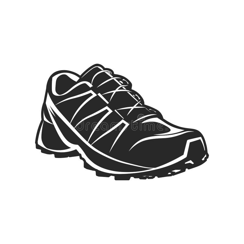Illustrazione in bianco e nero della scarpa di sport atletico