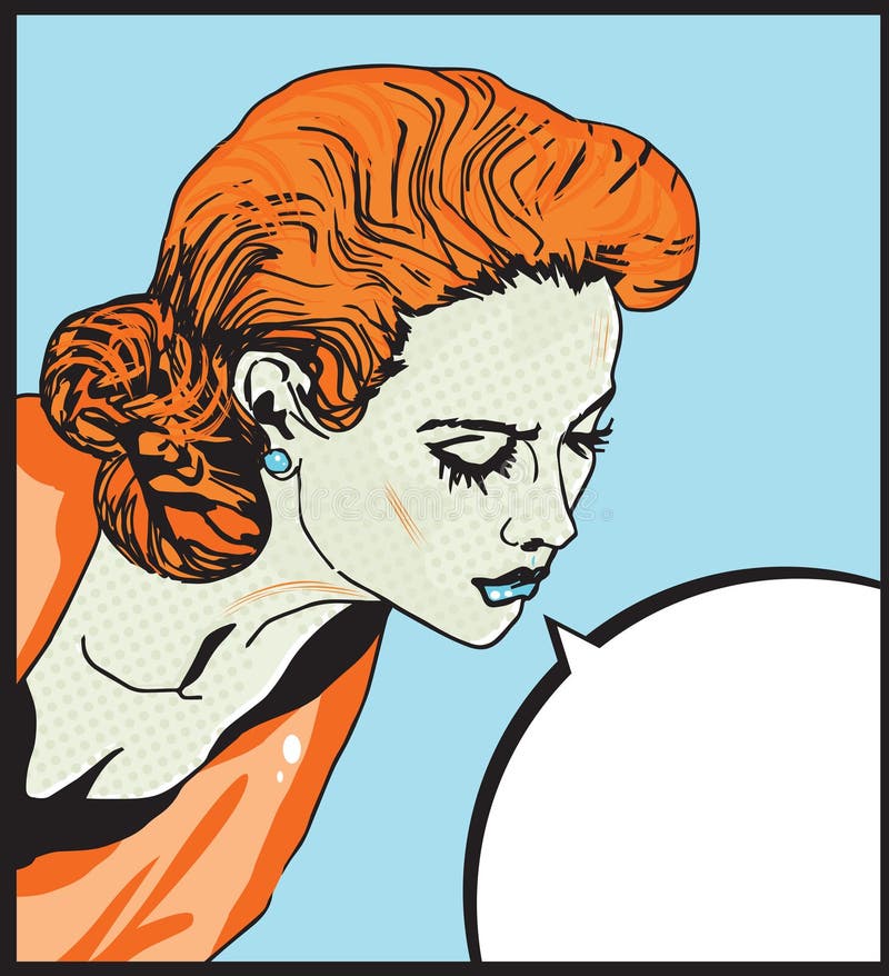 Illustrazione comica di amore della retro donna sexy della ragazza di Pop art con il fumetto royalty illustrazione gratis Illustrazione comica di amore della retro donna sexy della ragazza di Pop art con il fumetto royalty illustrazione gratis
