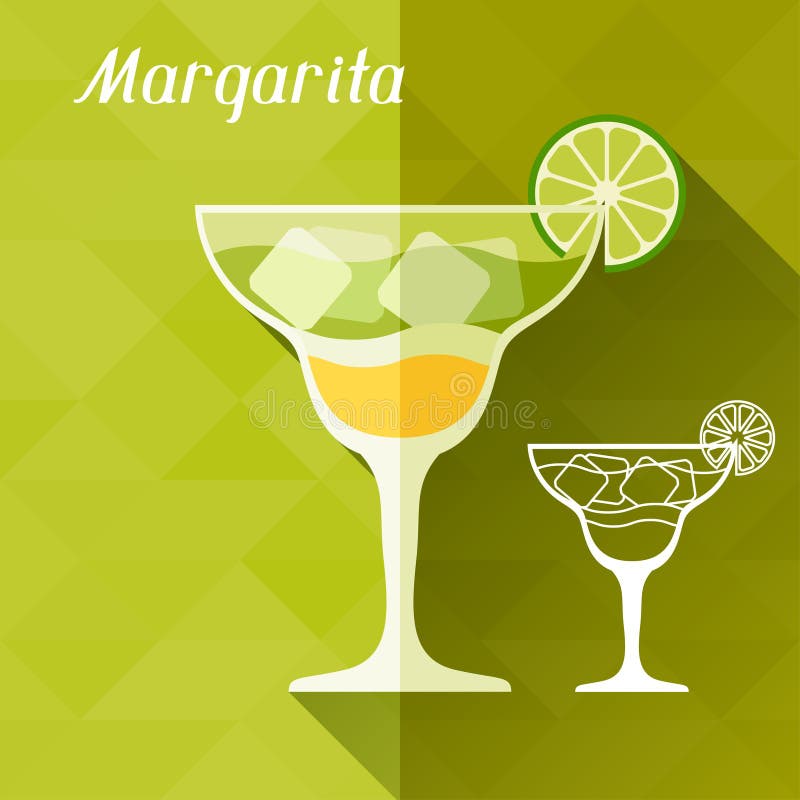 Illustrazione con vetro della margarita in piano illustrazione di stock