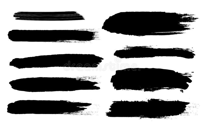Illustrazione creativa di vettore dei colpi approssimativi della spazzola del nero di lerciume isolati su fondo Macchie di proget royalty illustrazione gratis Illustrazione creativa di vettore dei colpi approssimativi della spazzola del nero di lerciume isolati su fondo Macchie di proget royalty illustrazione gratis