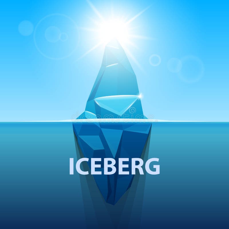 Illustrazione creativa di vettore dell'iceberg di sotto dell'oceano antartico dell'acqua Modello infographic di progettazione di illustrazione vettoriale Illustrazione creativa di vettore dell'iceberg di sotto dell'oceano antartico dell'acqua Modello infographic di progettazione di illustrazione vettoriale