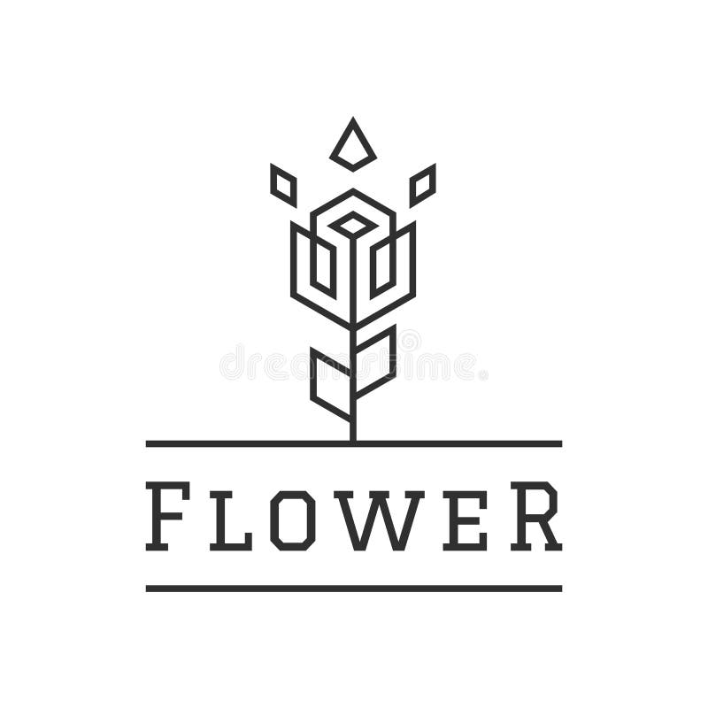 Illustrazione creativa di vettore dell'icona del modello di Logo Design Linear Style Simple del fiore royalty illustrazione gratis Illustrazione creativa di vettore dell'icona del modello di Logo Design Linear Style Simple del fiore royalty illustrazione gratis