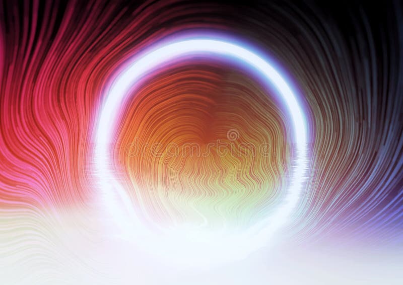Illustrazione 3d di un tunnel di luce geometrico e astratto illustrazione vettoriale