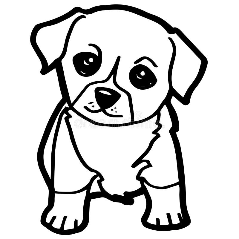 Illustrazione Del Fumetto Del Cane Divertente Per Il Libro Da Colorare Illustrazione Vettoriale Illustrazione Di Razza Seduta