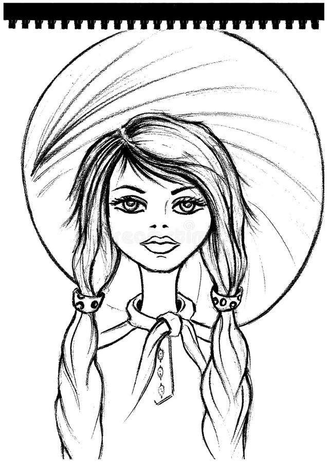 Illustrazione del fumetto della ragazza, stampa della maglietta illustrazione vettoriale Illustrazione del fumetto della ragazza, stampa della maglietta illustrazione vettoriale