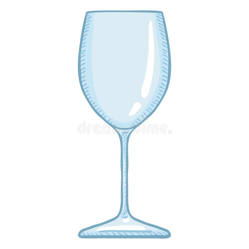 Illustrazione del fumetto di vettore - vetro di vino vuoto royalty illustrazione gratis Illustrazione del fumetto di vettore - vetro di vino vuoto royalty illustrazione gratis