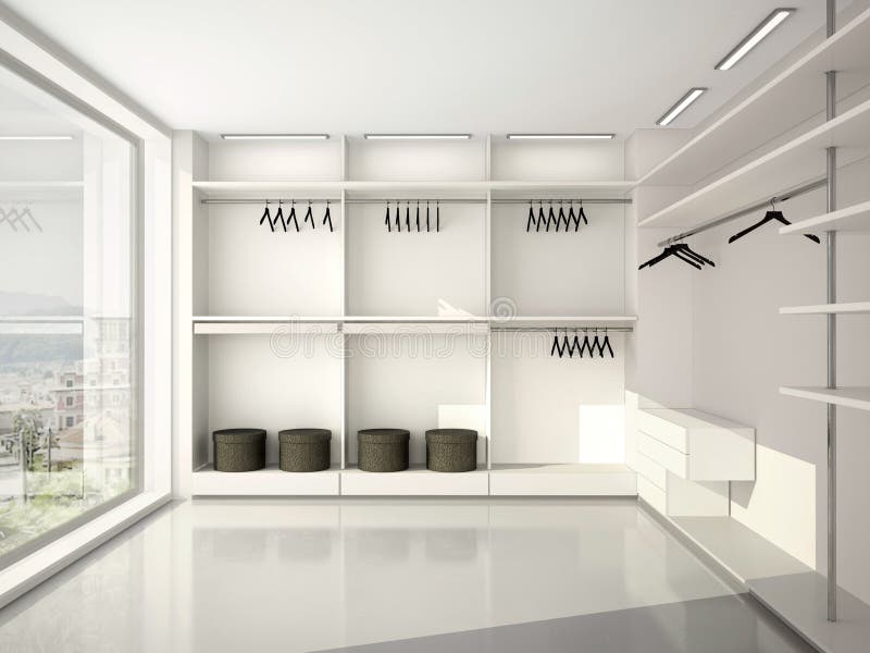 Illustrazione del guardaroba in bianco moderno comodo royalty illustrazione gratis