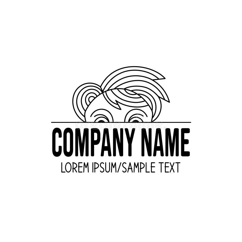 Illustrazione del logo monocromatico: acconciatura illustrazione di stock