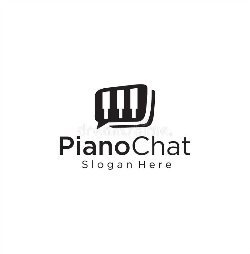 Illustrazione del logo per la progettazione di pianoforte. pianoforte. progettazione del logo per concerti di pianoforte. ispira illustrazione vettoriale