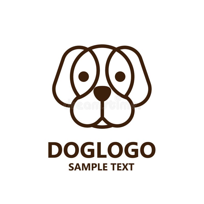 Illustrazione del logo sveglio del cane su fondo bianco illustrazione vettoriale Illustrazione del logo sveglio del cane su fondo bianco illustrazione vettoriale