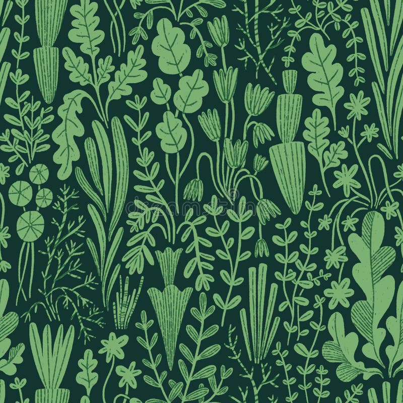 Illustrazione del modello di verde di giardino fresco illustrazione di stock