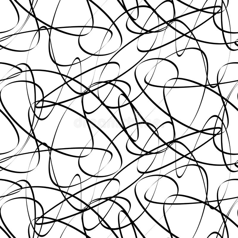 Illustrazione del modello senza cuciture, linee calligrafiche illustrazione di stock Illustrazione del modello senza cuciture, linee calligrafiche illustrazione di stock