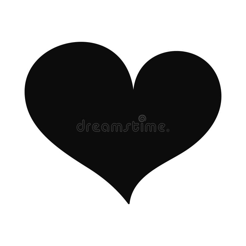 Illustrazione del vettore del cuore nero su fondo bianco. Elemento disegnato a mano semplice per disegni a tema illustrazione vettoriale