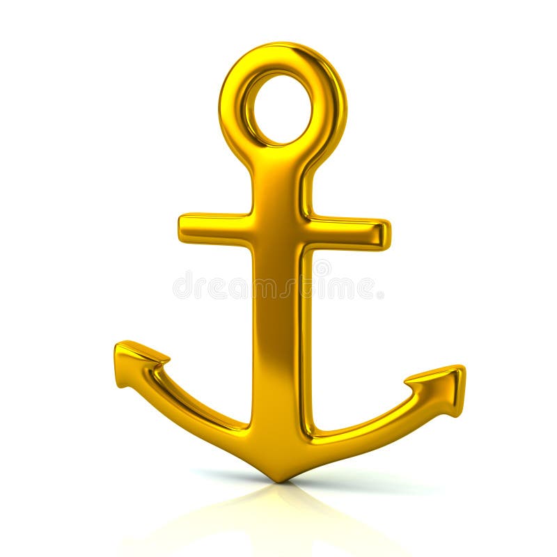 Illustrazione dell'icona 3d dell'ancora dell'oro royalty illustrazione gratis