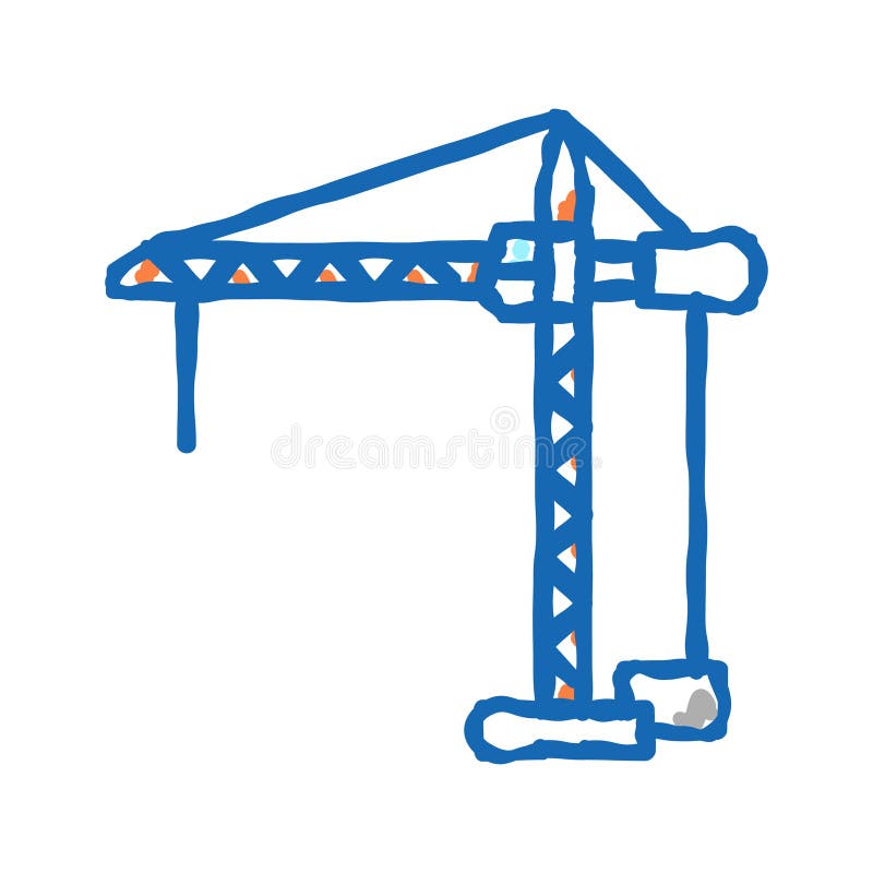 Illustrazione dell'icona del veicolo per la costruzione di una gru illustrazione vettoriale