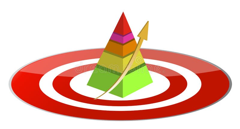 Illustrazione dell'obiettivo della piramide illustrazione di stock Illustrazione dell'obiettivo della piramide illustrazione di stock