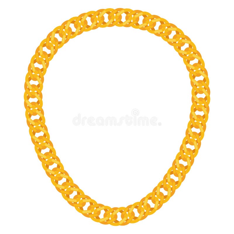 Illustrazione della catena d'oro. splendida collana di gioielli.