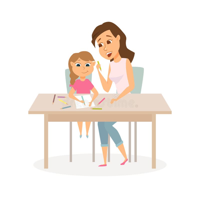 Illustrazione della figlia e della madre royalty illustrazione gratis Illustrazione della figlia e della madre royalty illustrazione gratis