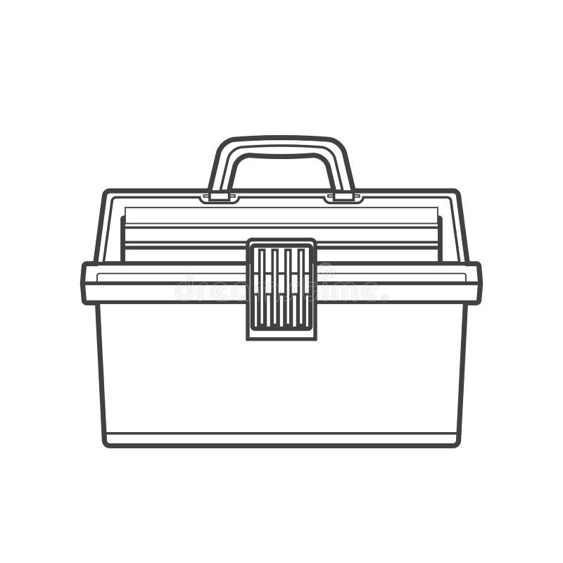 Illustrazione della scatola di attrezzatura di pesca del profilo royalty illustrazione gratis