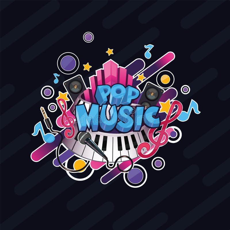 Illustrazione dettagliata di musica pop di vettore variopinto royalty illustrazione gratis Illustrazione dettagliata di musica pop di vettore variopinto royalty illustrazione gratis