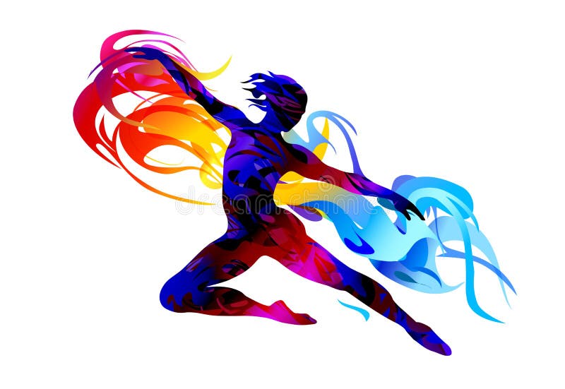 Illustrazione di balletto dancer Ginnastica ritmica - icona vectorial colorata